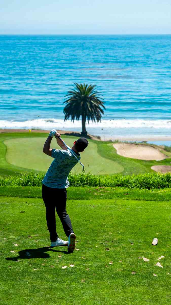 golfer 골프 프로 자격 있는 스윙 자세